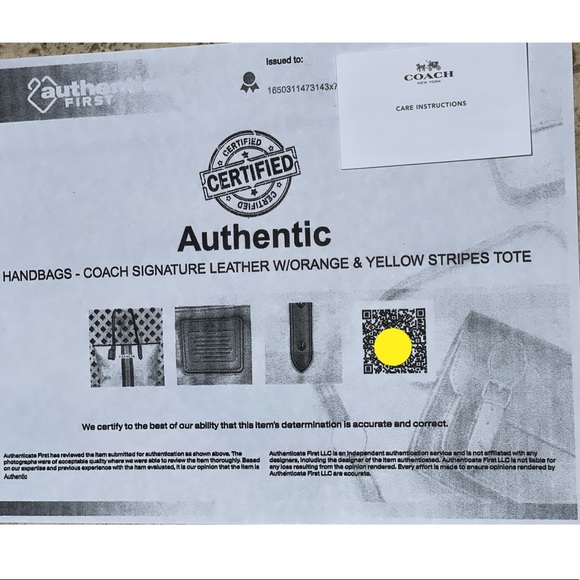 Coach Varsity City Zip Tote in Chalk Signature Print w/Orange&Yellow Stripe NWOT - Picture 14 of 15